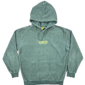Krooked Skateboard Hoodie Mens Size Medium Green Corduroy Embroidered Skate Punk